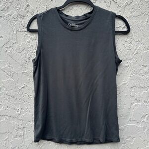Quince Sleeveless Muscle Tank Top Charcoal Gray Casual Basic Gym Women Small